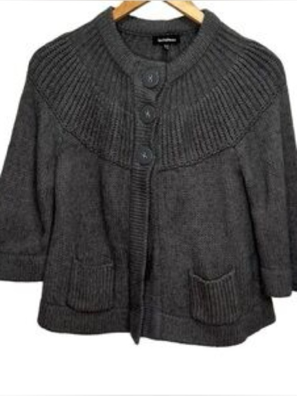 Bebe Cropped Cape-Style Cardigan Shrug Jacket